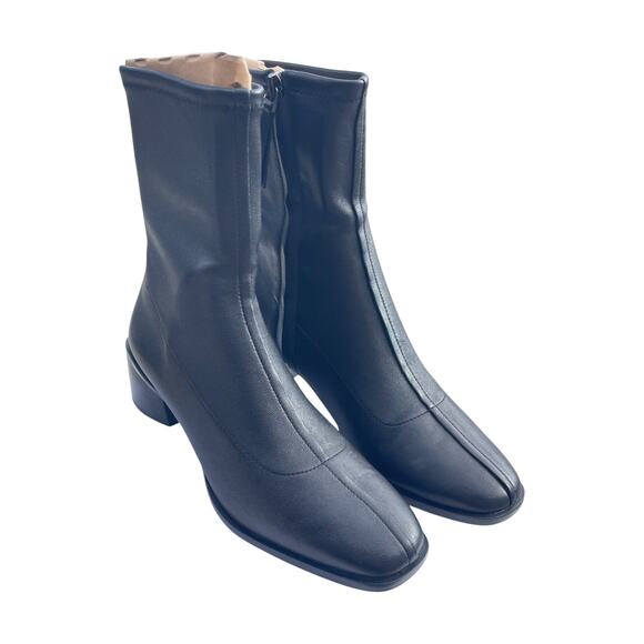 New! Quince Stretch Sock Boot Italian Leather Black Wm 's Size 8  MSRP $164 #5 - Picture 15 of 16